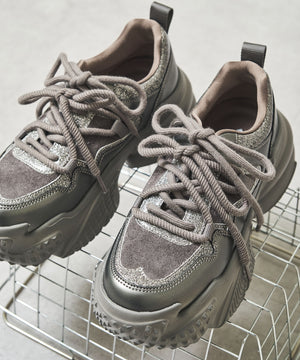 ダブルシューレース厚底スニーカー/OT3776