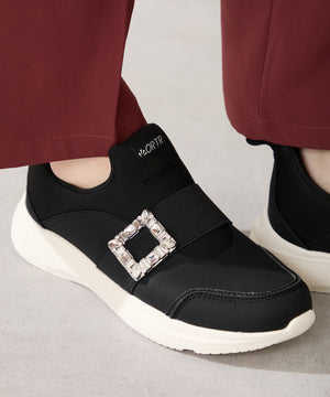 【瞬間フィット/ハンズフリー】ビジューバックルスニーカー/OT3777