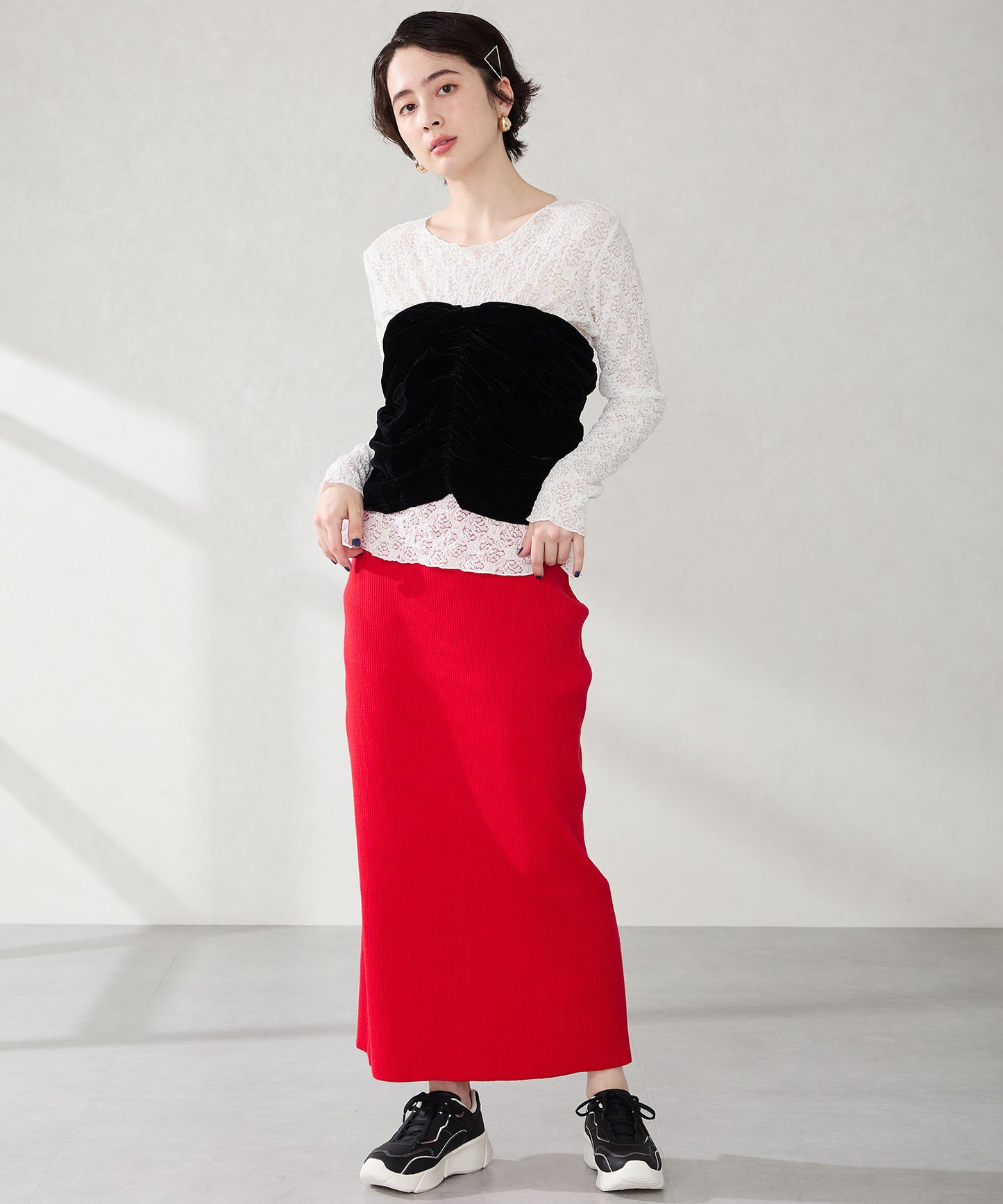 メタリックパーツ配色スニーカー/OT3780