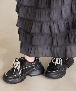 パールリボン付きダッドスニーカー/OT3781