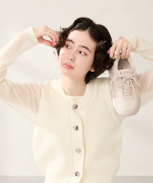 パールリボン付きダッドスニーカー/OT3781