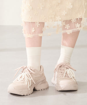 パールリボン付きダッドスニーカー/OT3781