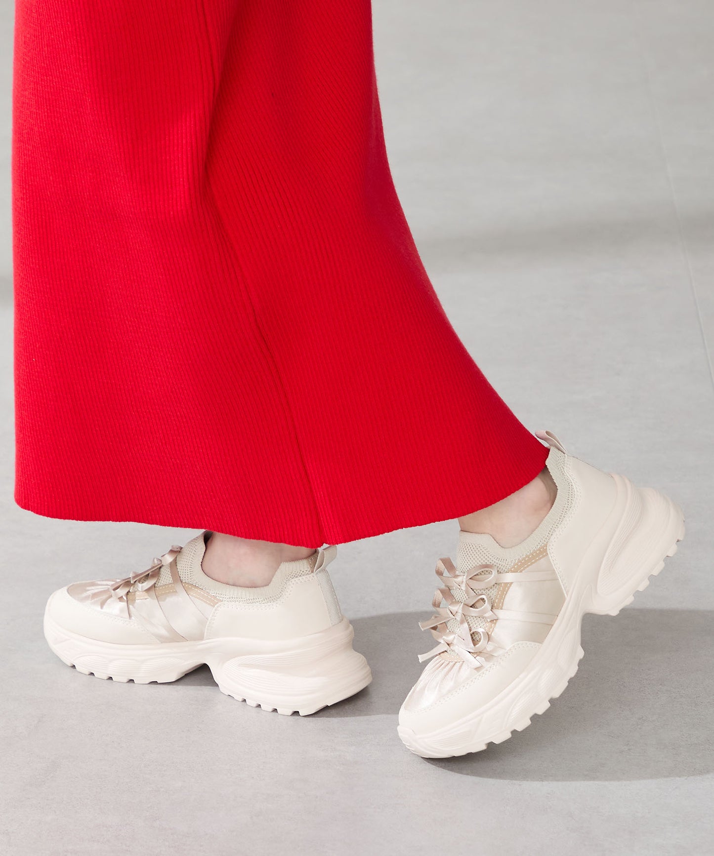 リボンディテールニットスニーカー/OT3787