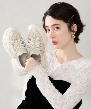 リボンディテールニットスニーカー/OT3787