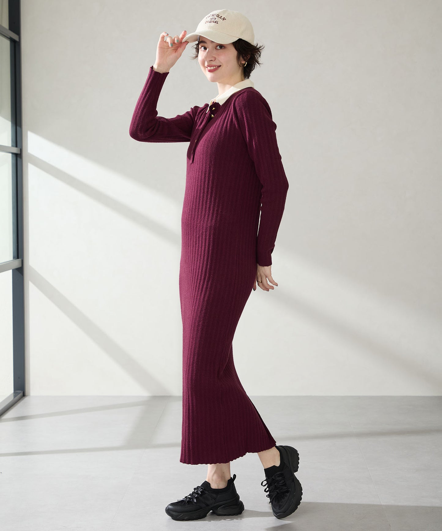 リボンディテールニットスニーカー/OT3787