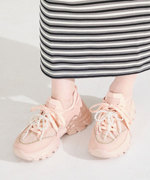 【WEB先行予約/3月上旬発売予定】2wayリボンモチーフニットスニーカー/OT3797