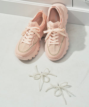 【WEB先行予約/3月上旬発売予定】2wayリボンモチーフニットスニーカー/OT3797