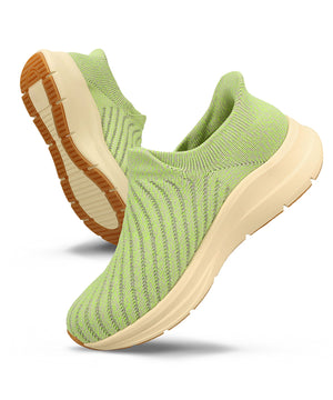 【瞬間フィット】ストライプニット防水スリッポンスニーカー/OT3801