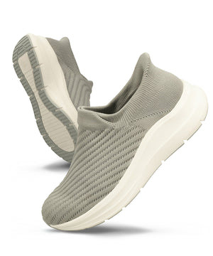 【瞬間フィット】ストライプニット防水スリッポンスニーカー/OT3801