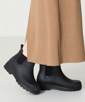 アンクル丈サイドゴア厚底レインブーツ/R-0023