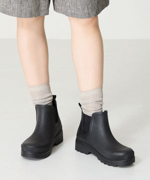 アンクル丈サイドゴア厚底レインブーツ/R-0023