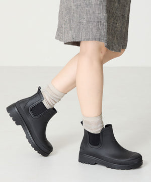 アンクル丈サイドゴア厚底レインブーツ/R-0023