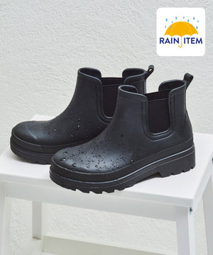 アンクル丈サイドゴア厚底レインブーツ/R-0023