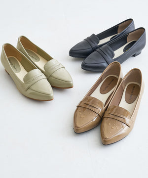 ポインテッドトゥレインパンプス/R-1016