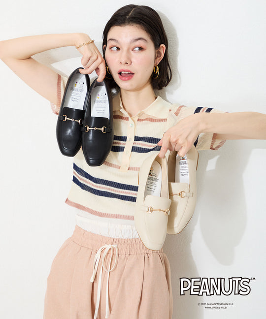 【跳べるパンプス】PEANUTSデザインビットモチーフローファー/跳べるパンプスシリーズ累計150万足突破/R-3210S