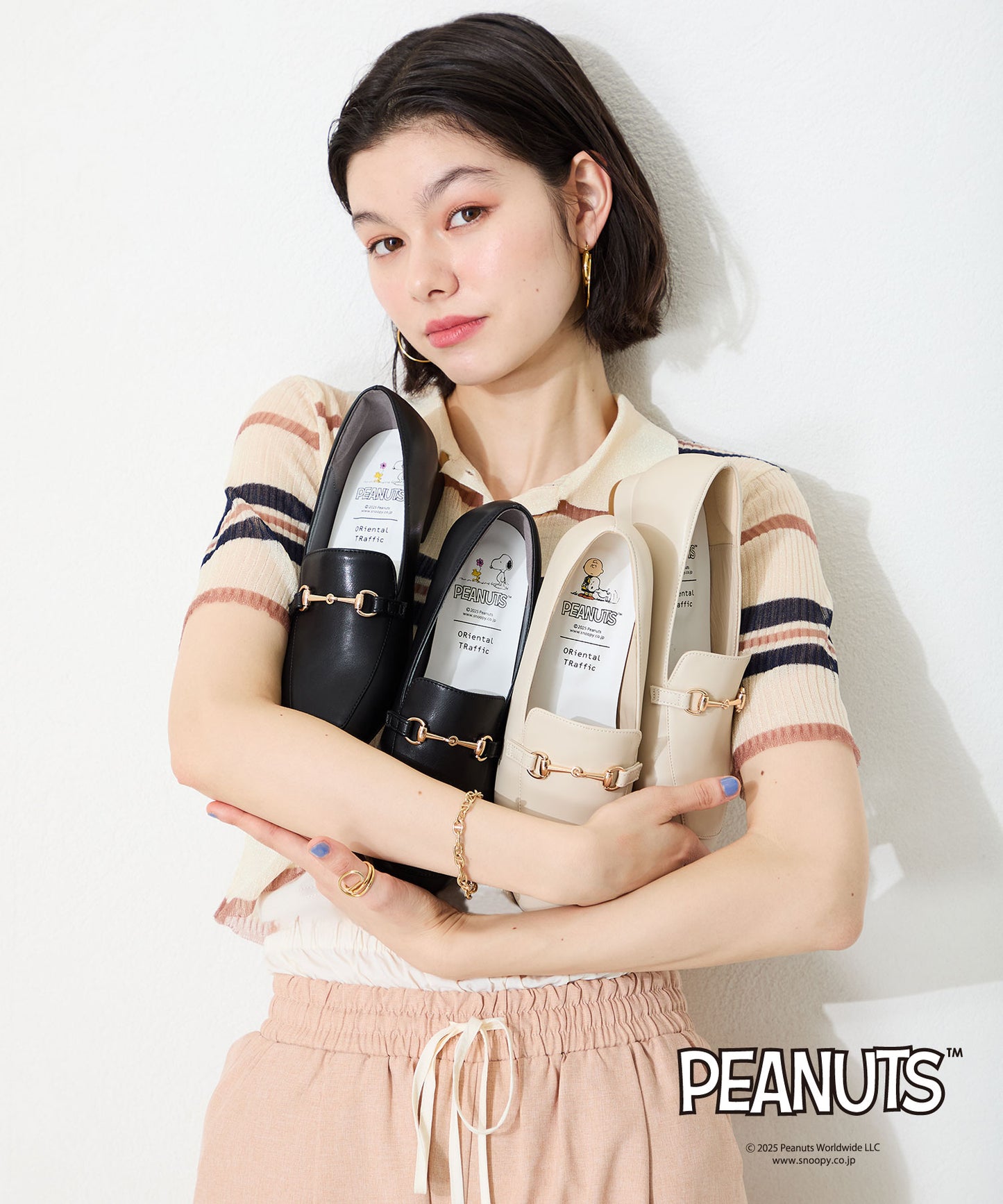 【跳べるパンプス】PEANUTSデザインビットモチーフローファー/跳べるパンプスシリーズ累計150万足突破/R-3210S
