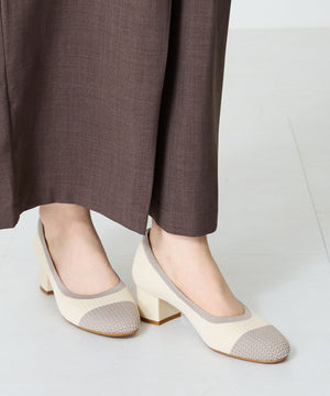 【跳べるパンプス】ラウンドトゥニットヒール/跳べるパンプスシリーズ累計150万足突破/R-3219