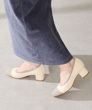 【跳べるパンプス】ラウンドトゥニットヒール/跳べるパンプスシリーズ累計150万足突破/R-3219