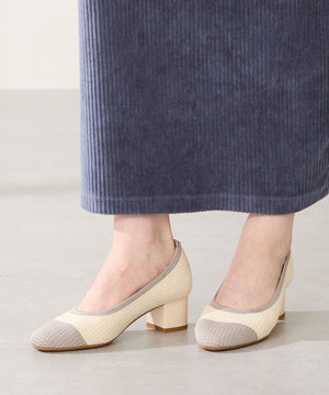 【跳べるパンプス】ラウンドトゥニットヒール/跳べるパンプスシリーズ累計150万足突破/R-3219