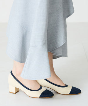 【跳べるパンプス】ラウンドトゥニットヒール/跳べるパンプスシリーズ累計150万足突破/R-3219