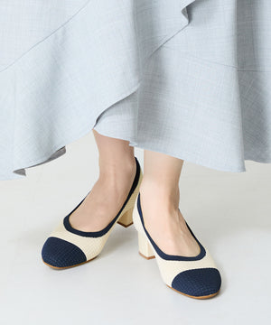 【跳べるパンプス】ラウンドトゥニットヒール/跳べるパンプスシリーズ累計150万足突破/R-3219