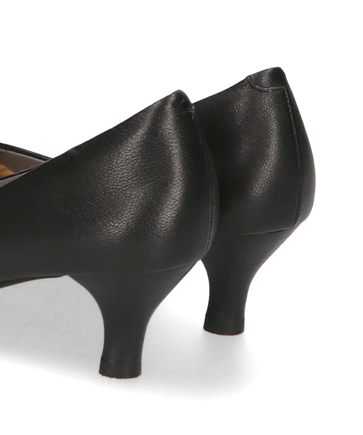 【跳べるパンプス/本革使用】ミドルヒールプレーンパンプス/R-6007