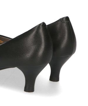 【跳べるパンプス/本革使用】ミドルヒールプレーンパンプス/R-6007