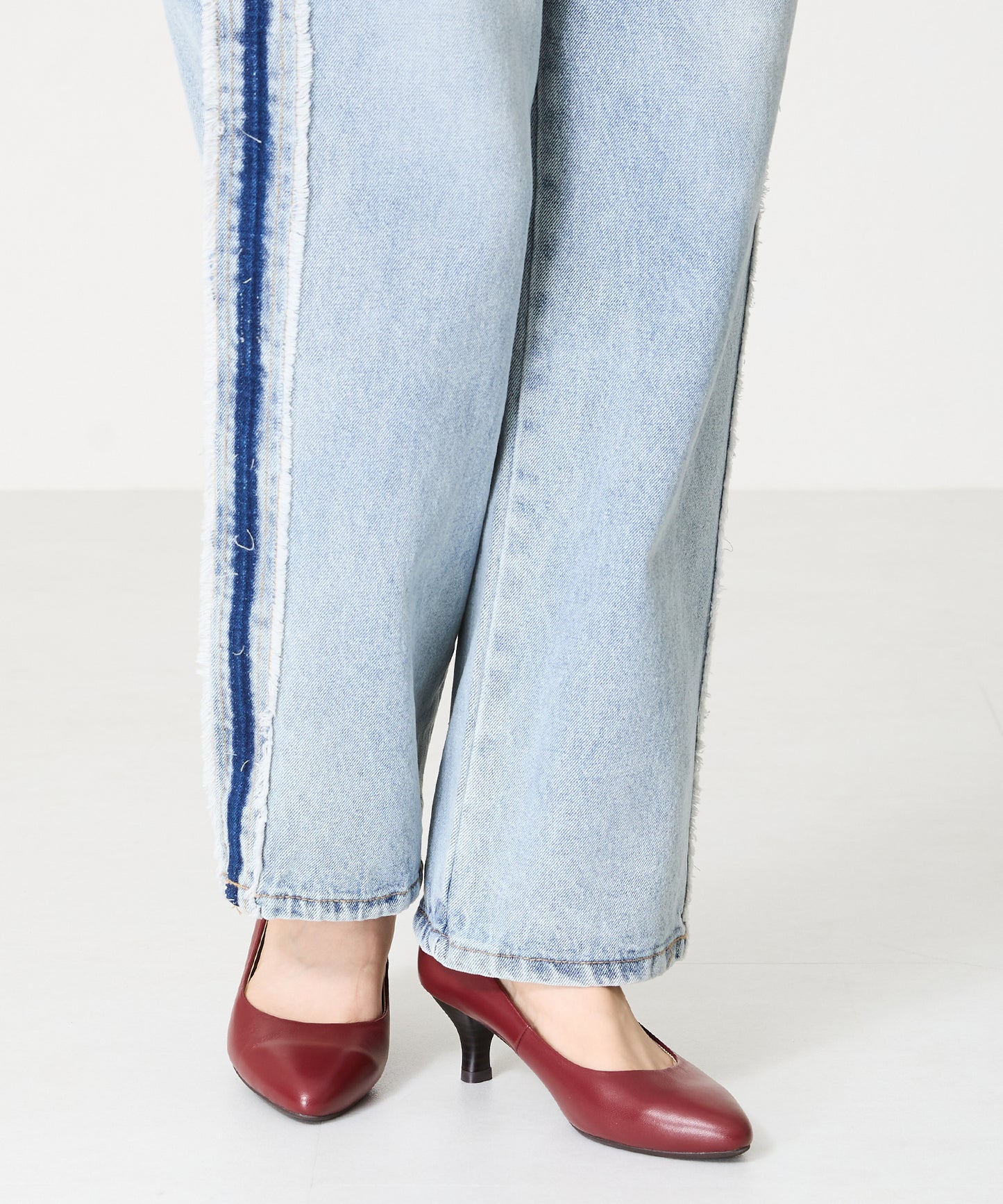 【跳べるパンプス/本革使用】ミドルヒールプレーンパンプス/R-6007