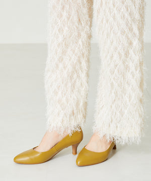 【跳べるパンプス/本革使用】ミドルヒールプレーンパンプス/R-6007