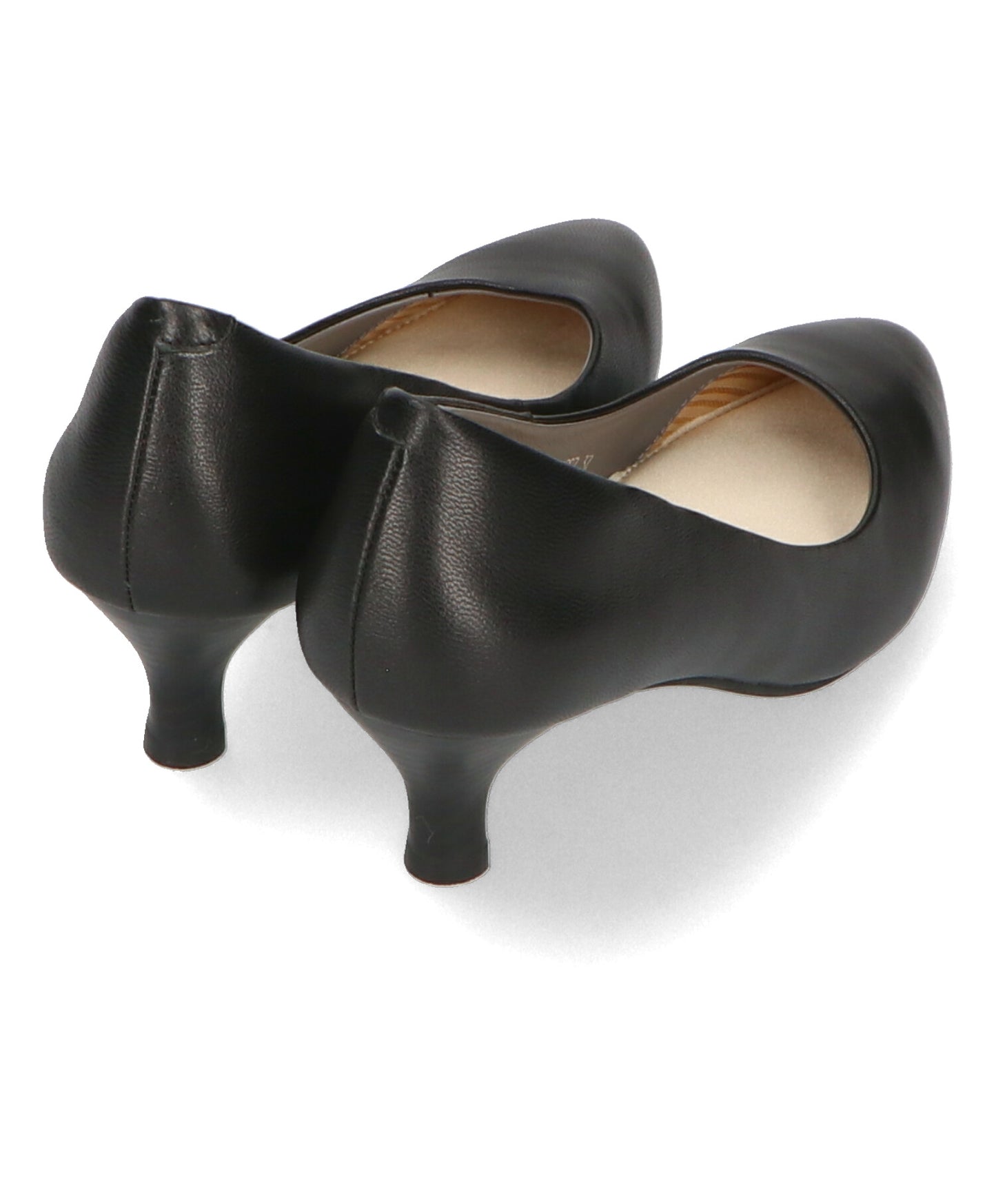 【跳べるパンプス/本革使用】ミドルヒールプレーンパンプス/R-6007