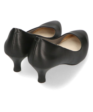 【跳べるパンプス/本革使用】ミドルヒールプレーンパンプス/R-6007