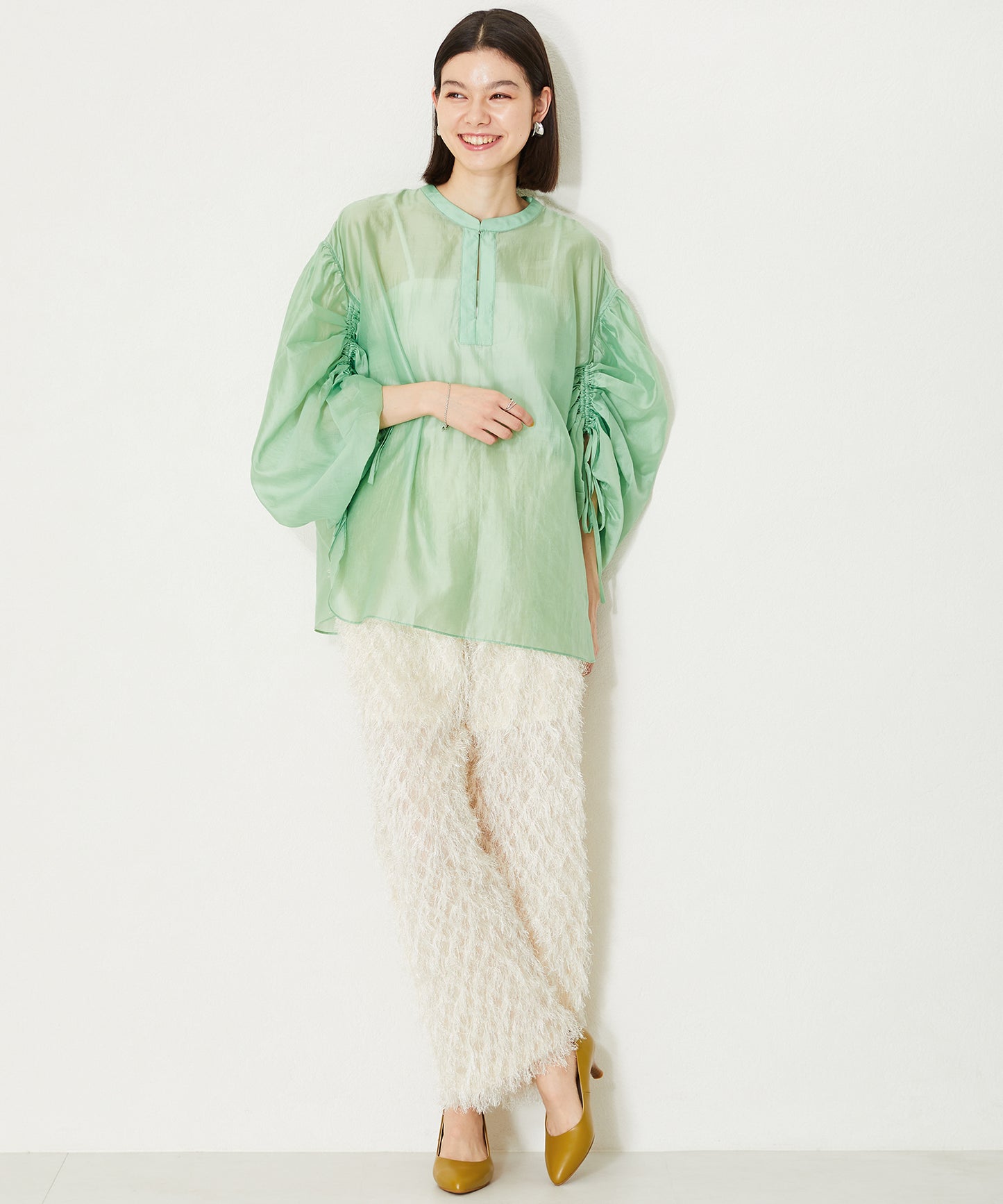 【跳べるパンプス/本革使用】ミドルヒールプレーンパンプス/R-6007