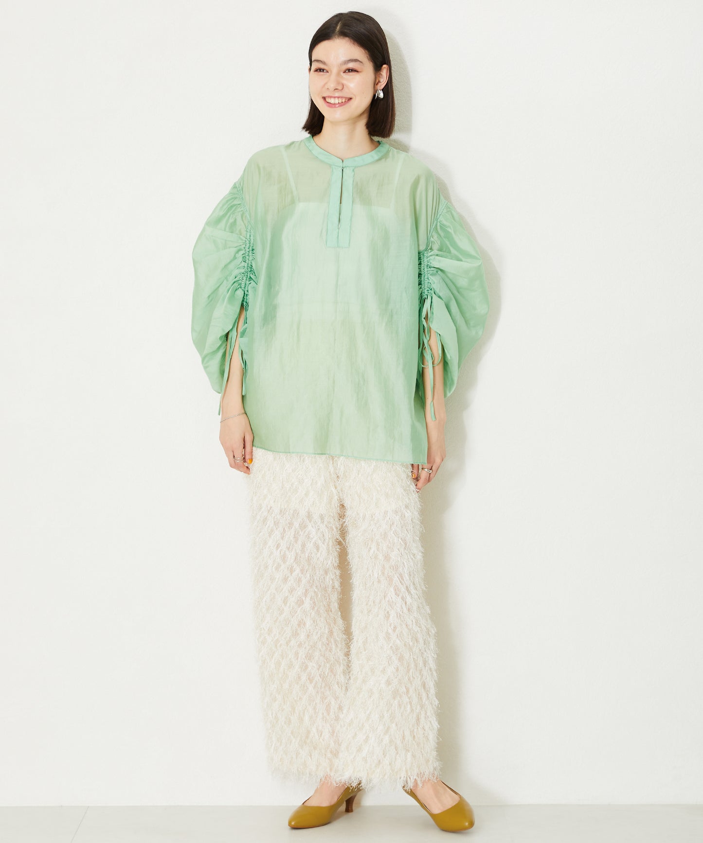 【跳べるパンプス/本革使用】ミドルヒールプレーンパンプス/R-6007