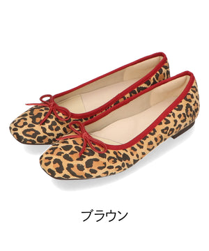 【跳べるパンプス/本革使用】スクエアトゥバレエパンプス/R-6009