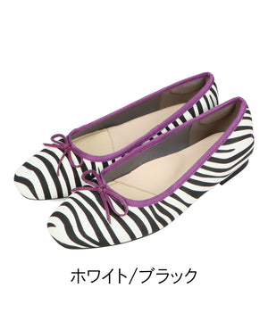 【跳べるパンプス/本革使用】スクエアトゥバレエパンプス/R-6009