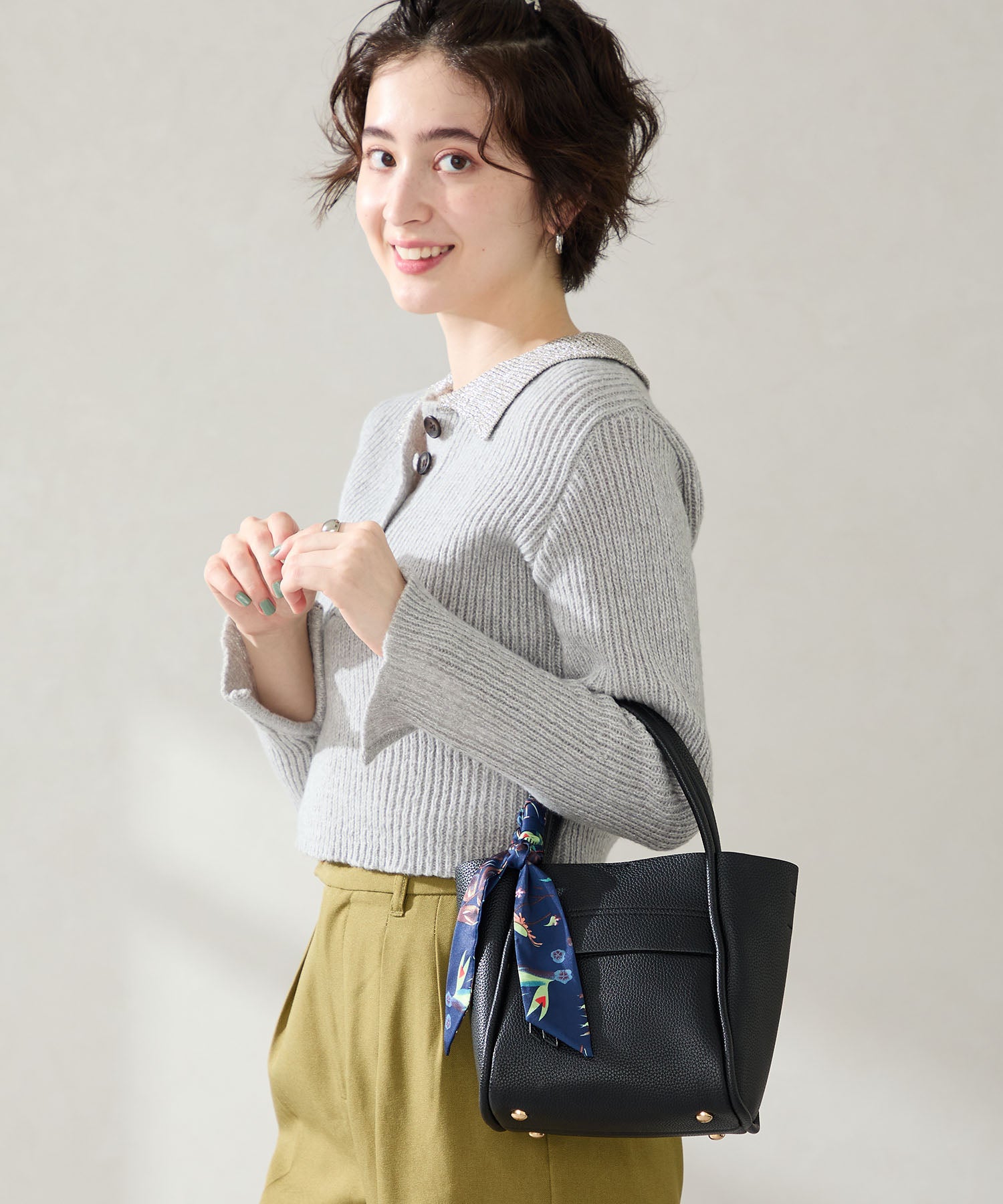 美品✨オッズオネスト ハンドバッグ カービング 花柄 フリル 編み込み 肩掛け チェック レースフリル 花刺繍 綿 トートバッグ ハンドバッグ 肩掛け