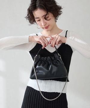 トラペーズギャザーハンドバッグ/BA-254