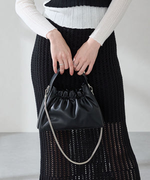 トラペーズギャザーハンドバッグ/BA-254