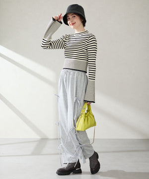 トラペーズギャザーハンドバッグ/BA-254