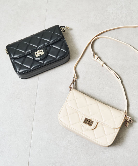 キルティングボックスショルダーバッグ/BA-262