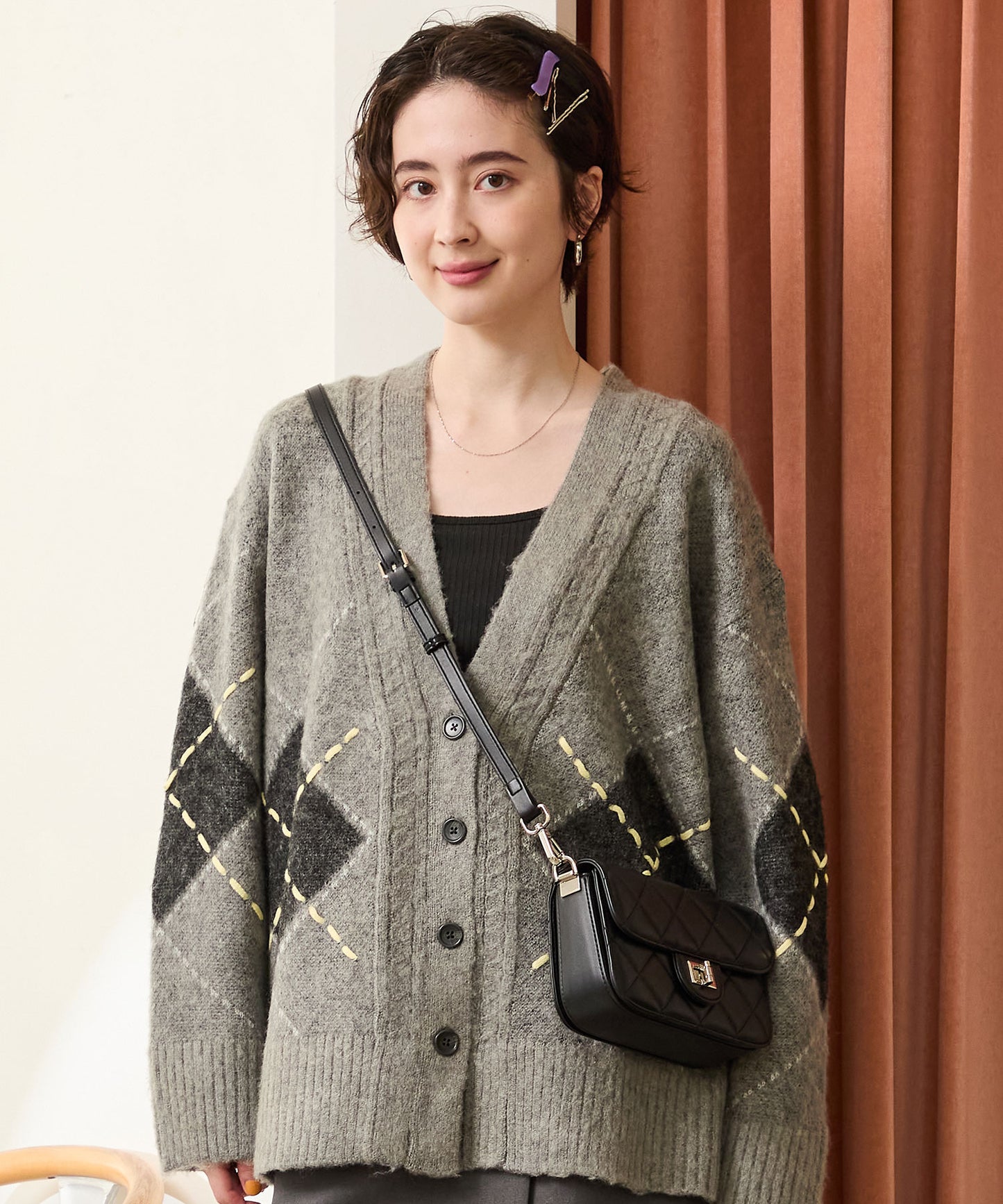 キルティングボックスショルダーバッグ/BA-262