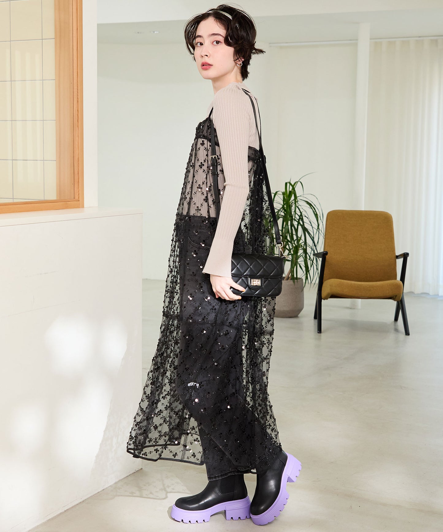 キルティングボックスショルダーバッグ/BA-262