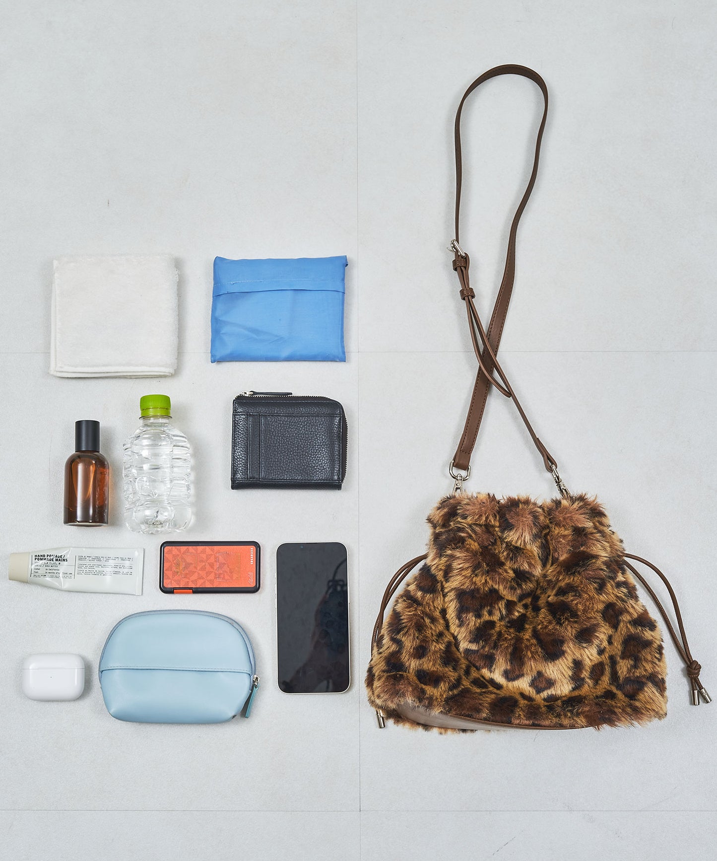 フェイクファー巾着バッグ/BA-269