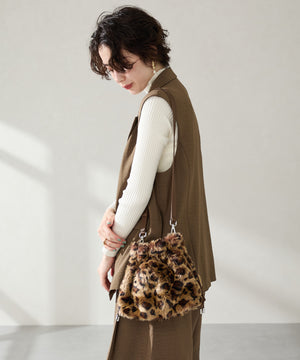 フェイクファー巾着バッグ/BA-269