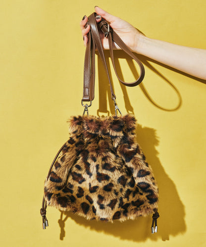 フェイクファー巾着バッグ/BA-269