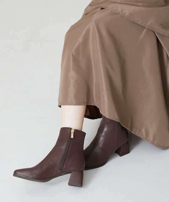 ワイドスクエアトゥミドルブーツ/11392