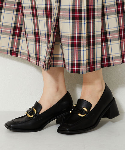 ワイドスクエアトゥヒールローファー/31120