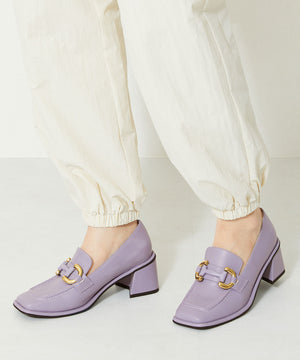 ワイドスクエアトゥヒールローファー/31120