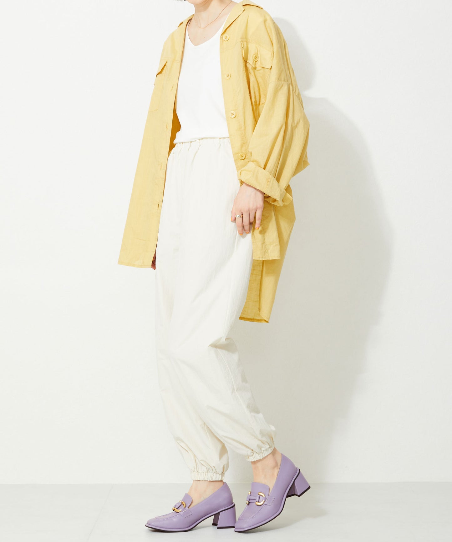 ワイドスクエアトゥヒールローファー/31120