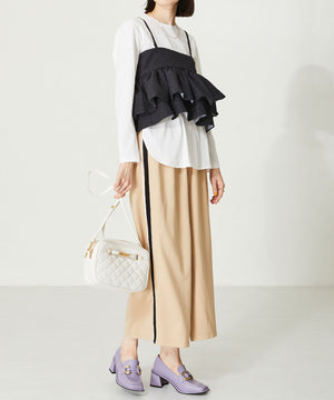 ワイドスクエアトゥヒールローファー/31120